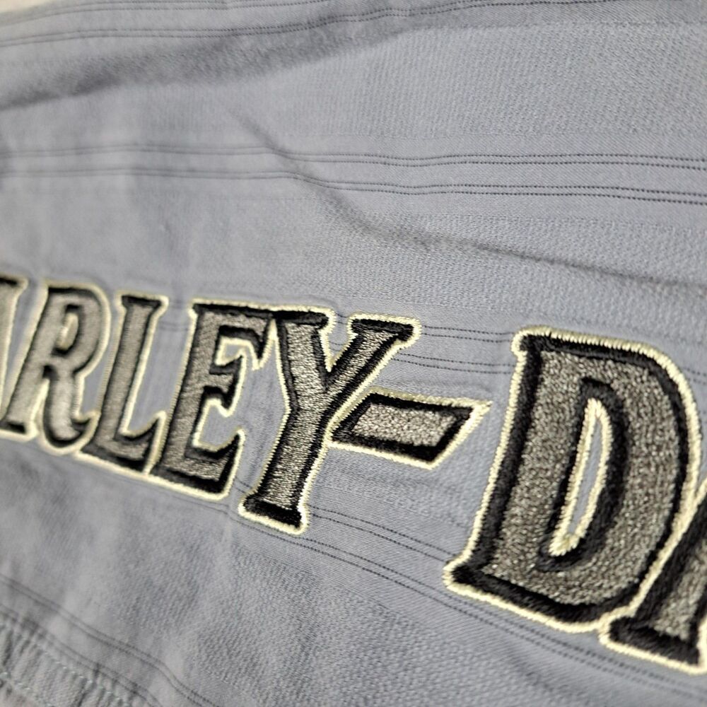 Vintage Harley-Davidson Work Shirt Mens XL Button Up Snap Collar Embroidered Y2K - Picture 11 of 13